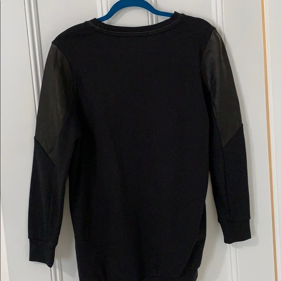 AllSaints black leather Mei Sweat - Picture 7 of 9